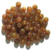 60 6x9mm Yellow & Topaz Marble Glass Spacer Beads